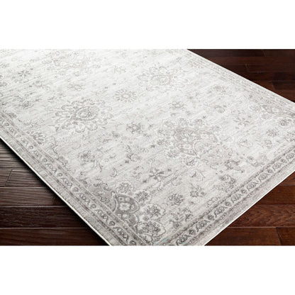 URMI Vintage Traditional Oriental Boho Light Grey Area Rug Corner