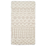 Nour Shaggy Geometric Plush Pile Cream Beige Rug