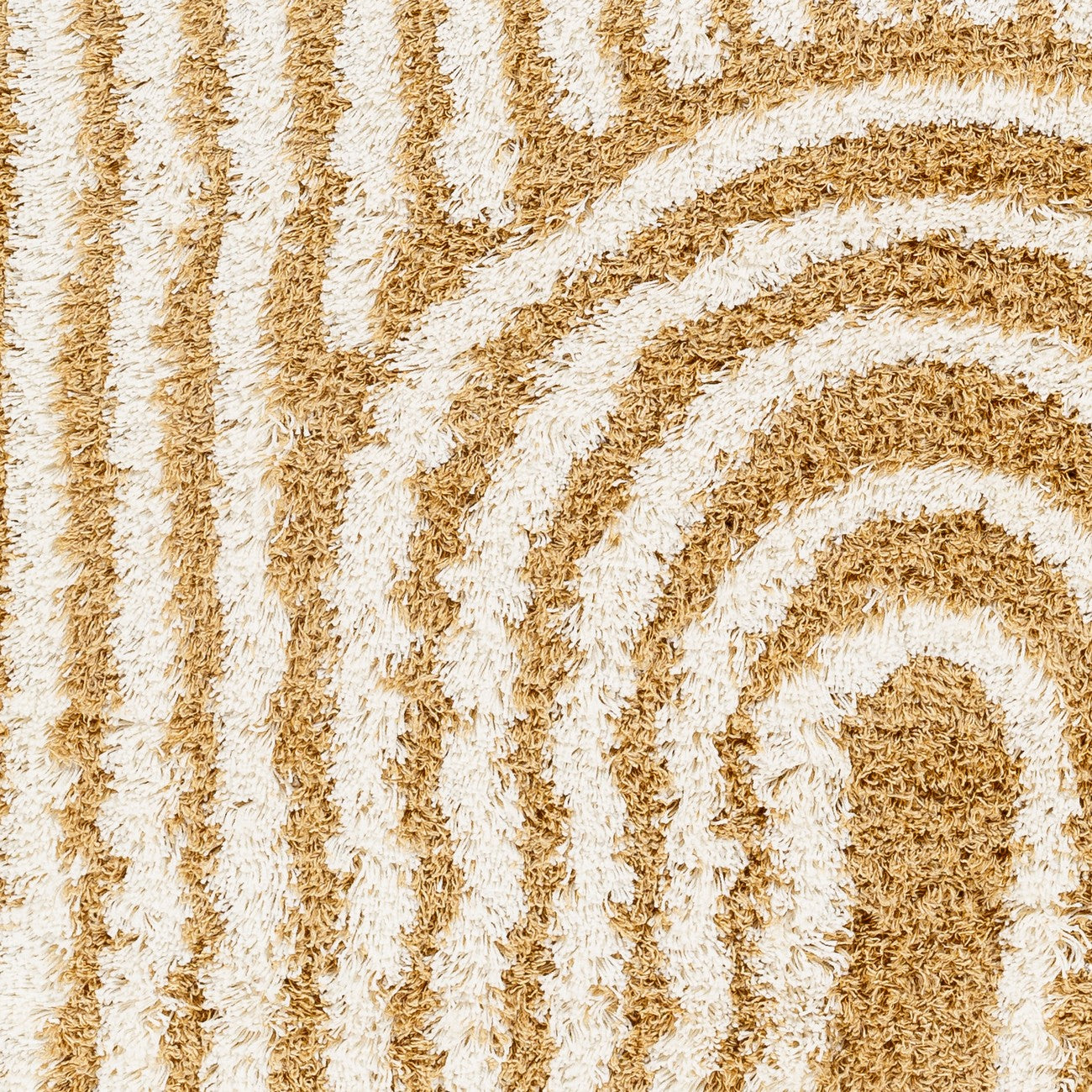 CHRISTINA Shaggy Modern Plush Pile Camel Area Rug Swatch