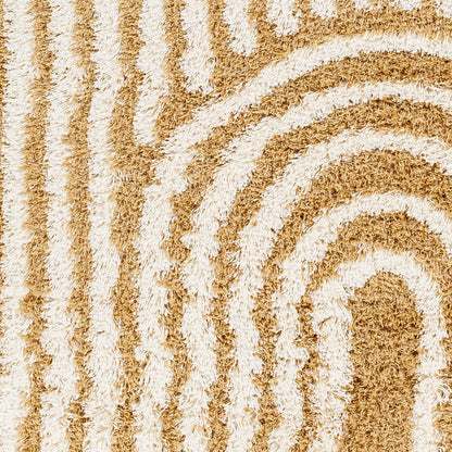 CHRISTINA Shaggy Modern Plush Pile Camel Area Rug Swatch