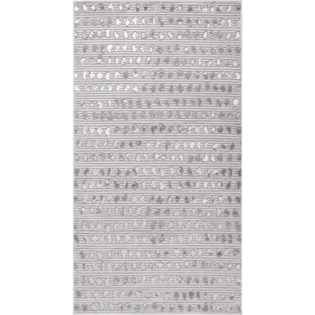 VALKIRIA Scandi Modern Beige/White Polka Dot Area Rug Flat