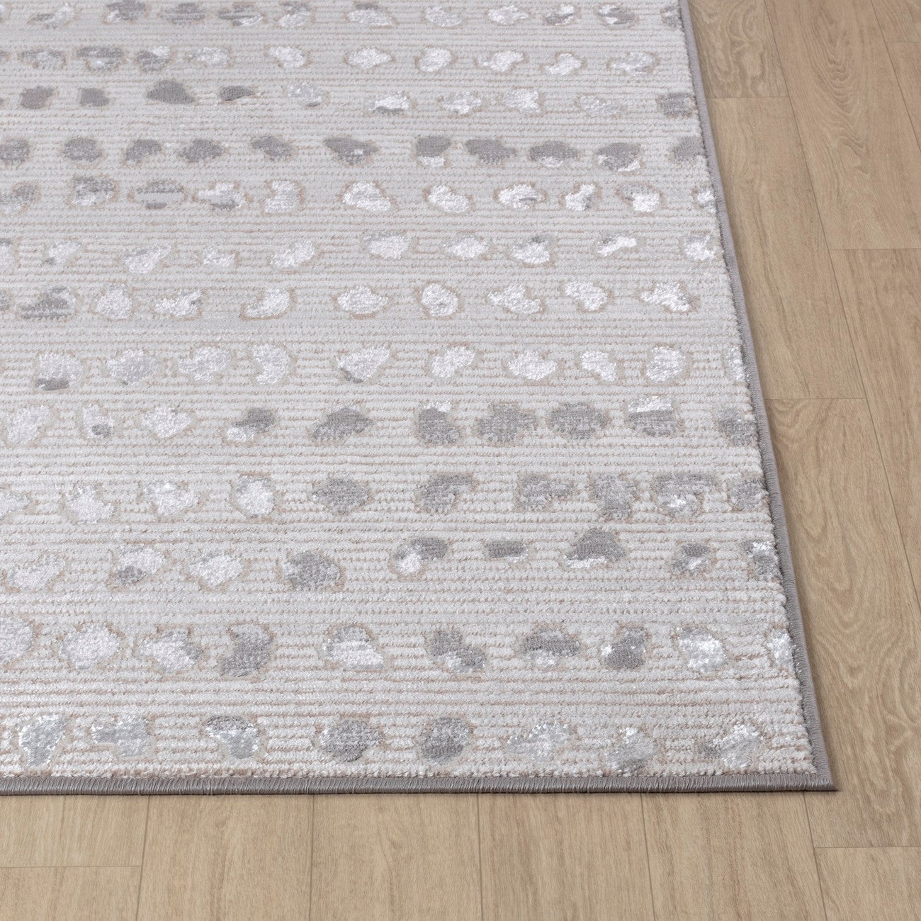 VALKIRIA Scandi Modern Beige/White Polka Dot Area Rug Front