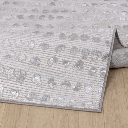 VALKIRIA Scandi Modern Beige/White Polka Dot Area Rug Fold