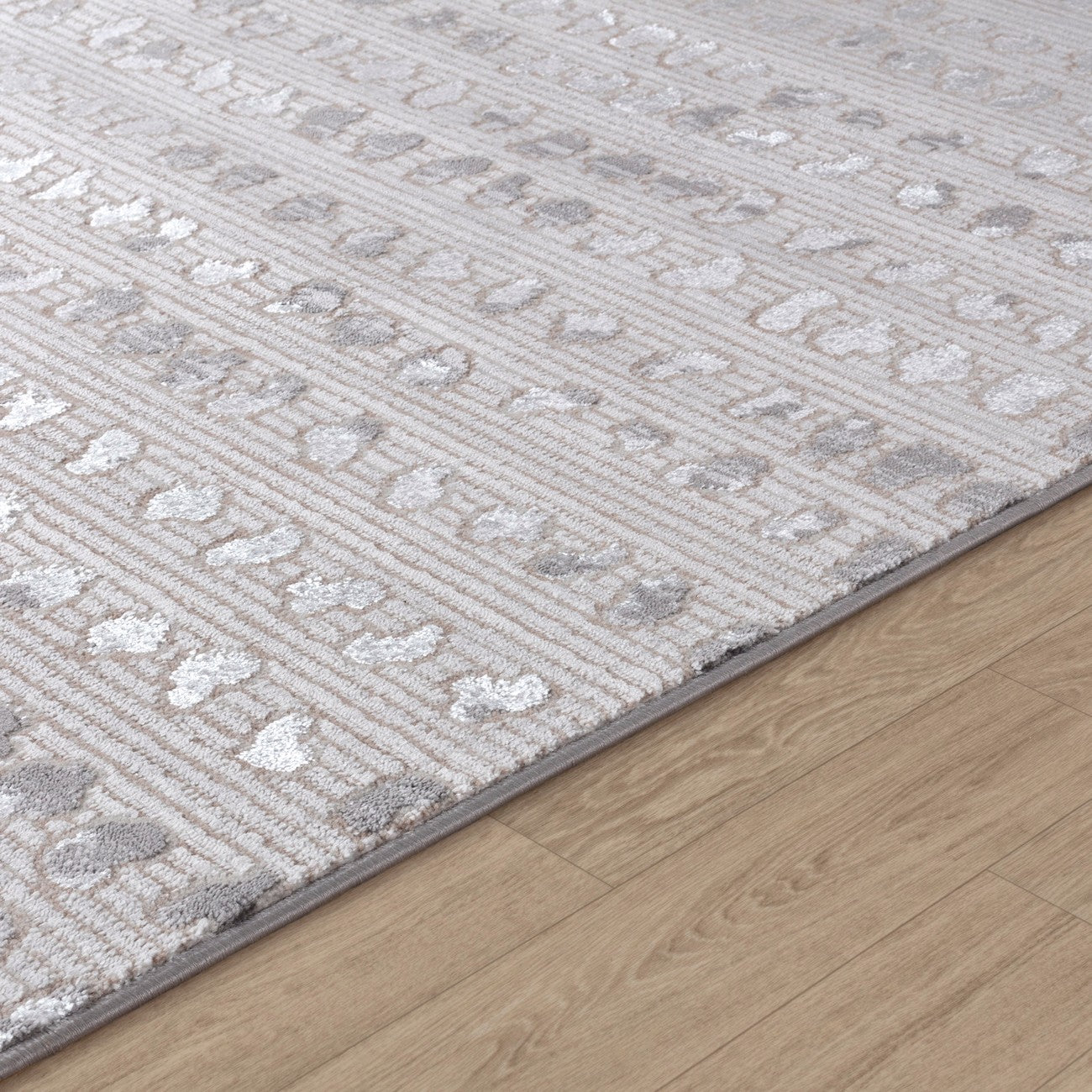VALKIRIA Scandi Modern Beige/White Polka Dot Area Rug Texture