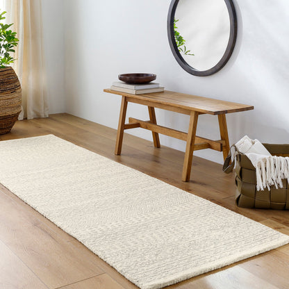 VANIYA Hand-Tufted Global Wool Grey Area Rug Roomscene