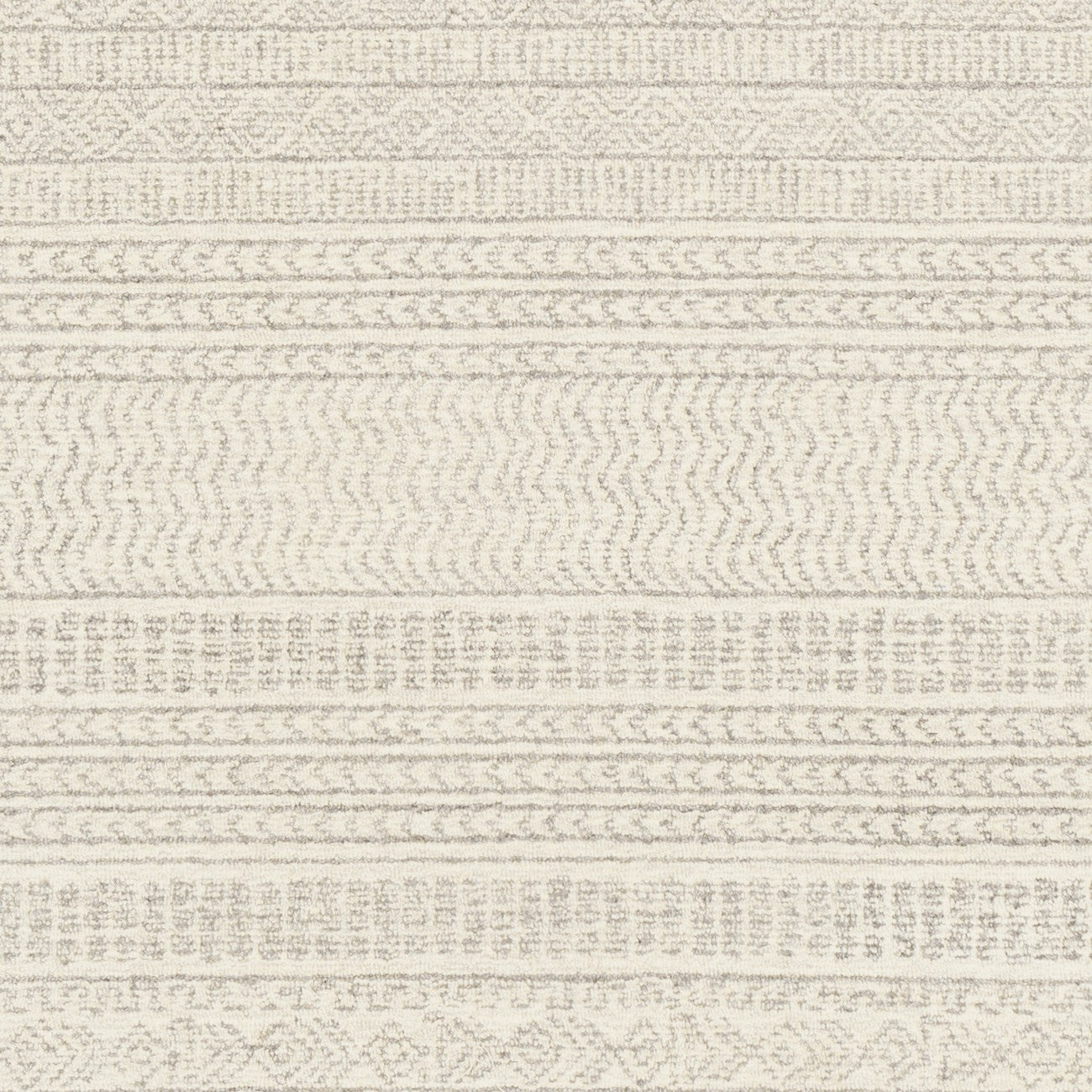 VANIYA Hand-Tufted Global Wool Grey Area Rug Swatch