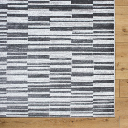 VARTIKA Scandi Modern Black Area Rug Overhead