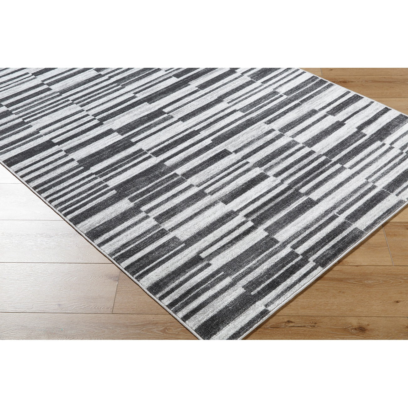 VARTIKA Scandi Modern Black Area Rug Corner