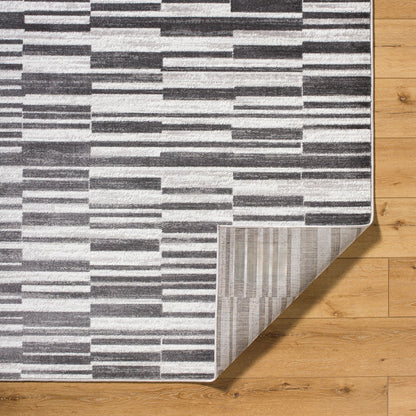 VARTIKA Scandi Modern Black Area Rug Fold