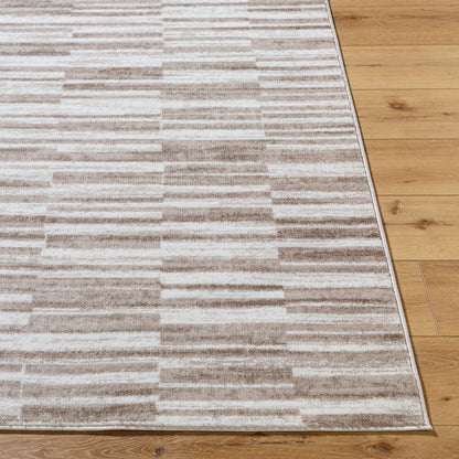 VARTIKA Scandi Modern Dark Brown Area Rug Front