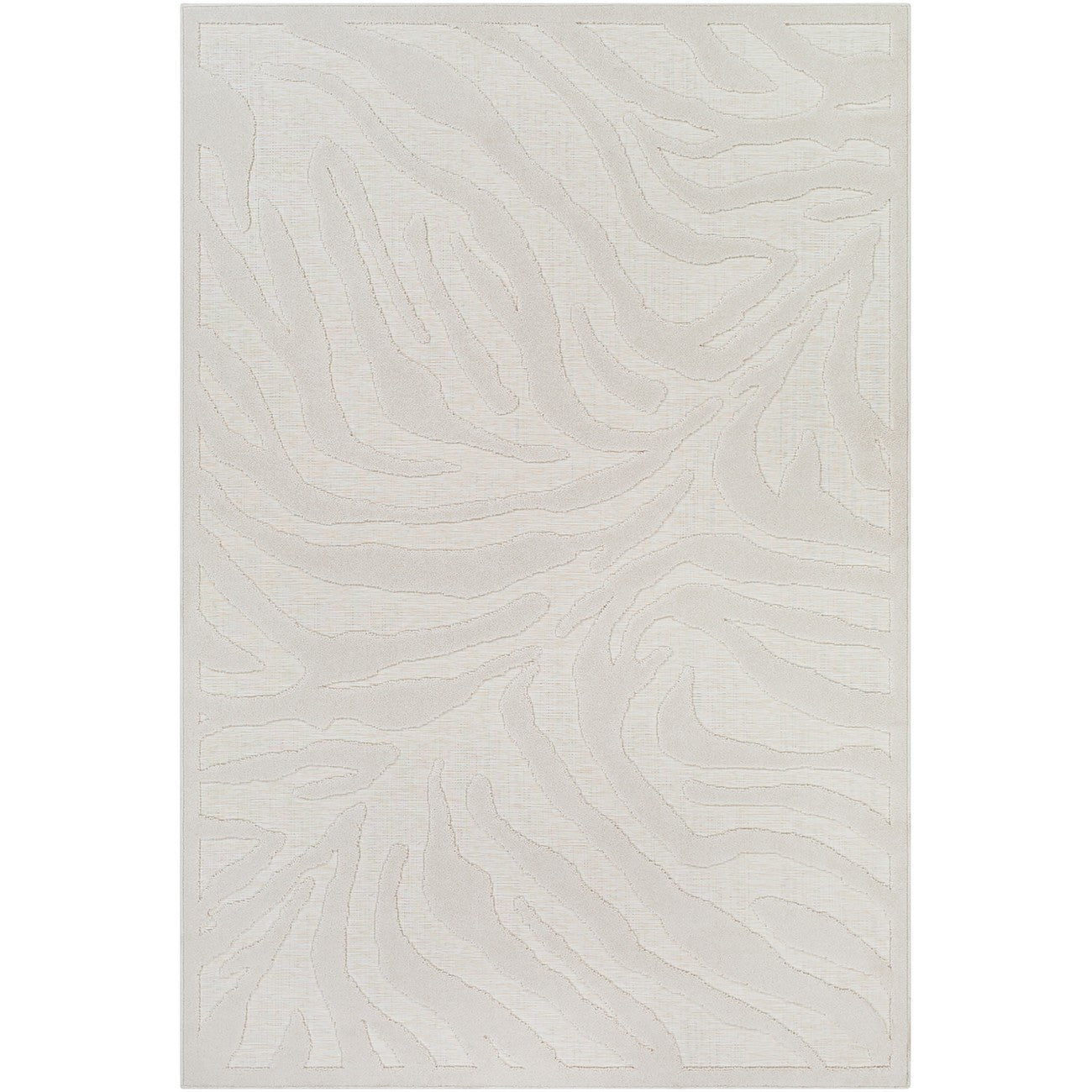 VEERA Indoor & Outdoor Modern Cream Area Rug Flat
