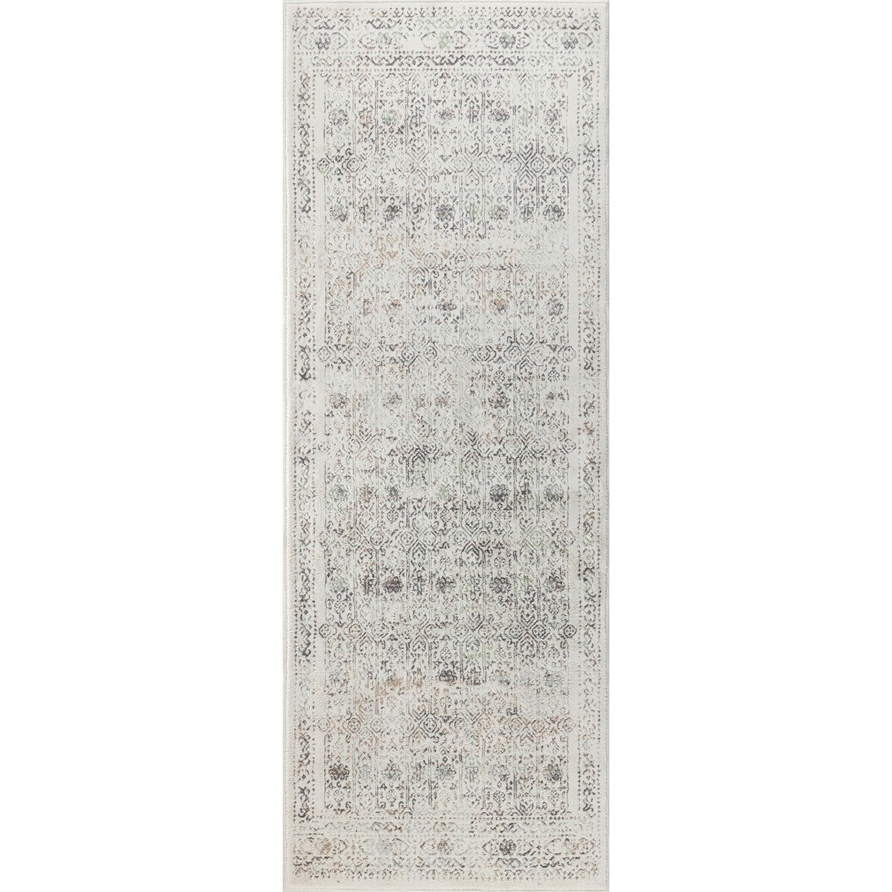 VICKY Vintage Traditional Oriental Boho Medium Grey Area Rug Flat