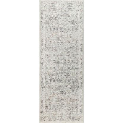 VICKY Vintage Traditional Oriental Boho Medium Grey Area Rug Flat