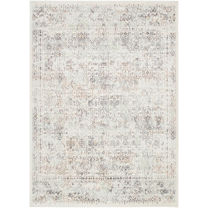 VICKY Vintage Traditional Oriental Boho Medium Grey Area Rug Flat