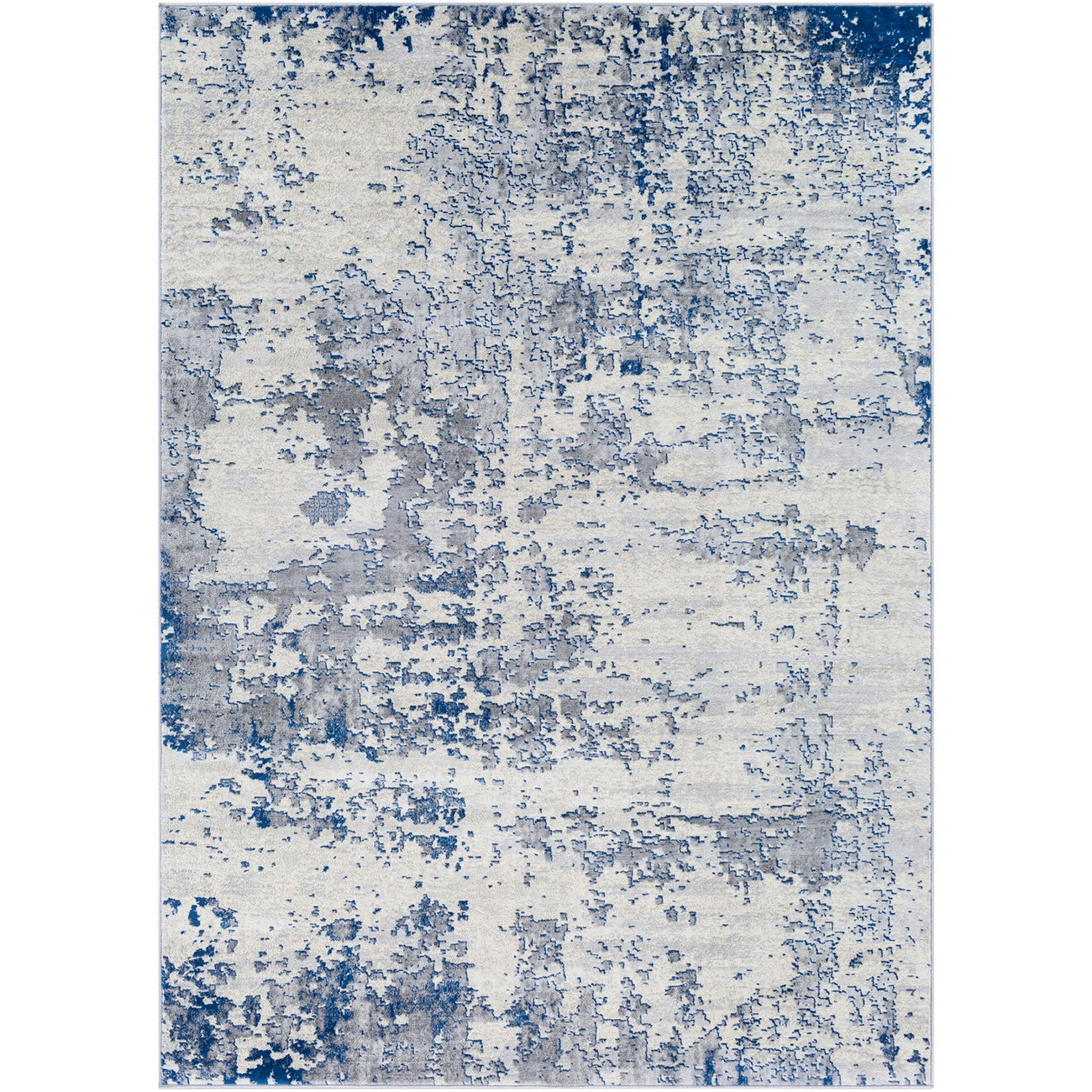 VICTOIRE Abstract Modern Marble Dark Blue Area Rug Flat