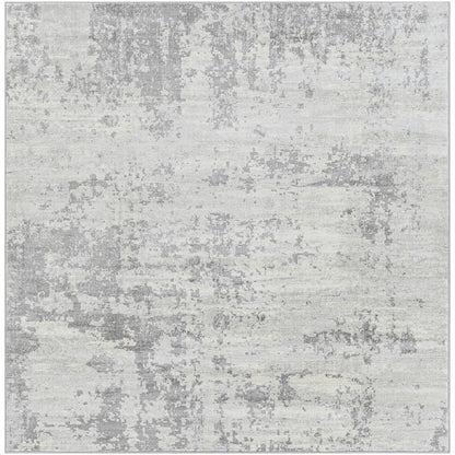 VICTOIRE Abstract Modern Marble Grey/Ivory Area Rug Flat