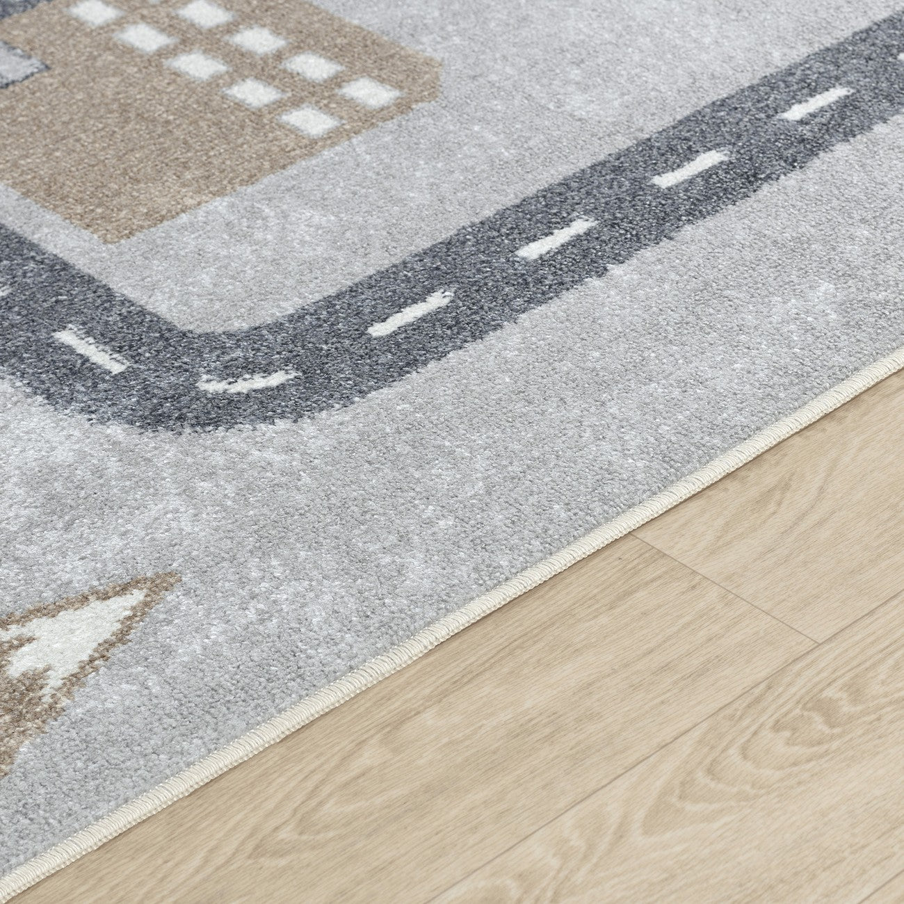 City Roads Rug - Machine Washable Kids Room Rug Texture