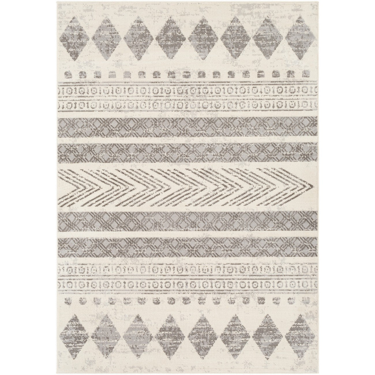 WAIFU Scandi Modern Light Grey Area Rug Flat