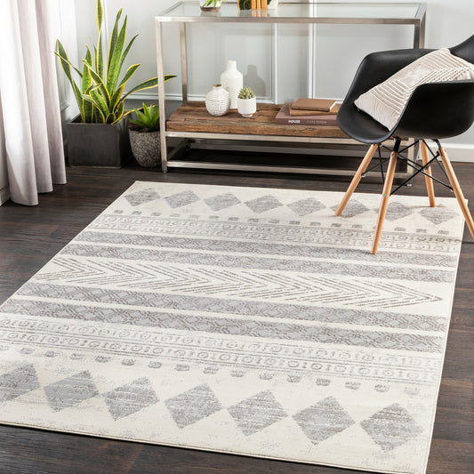 WAIFU Scandi Modern Light Grey Area Rug Roomscene