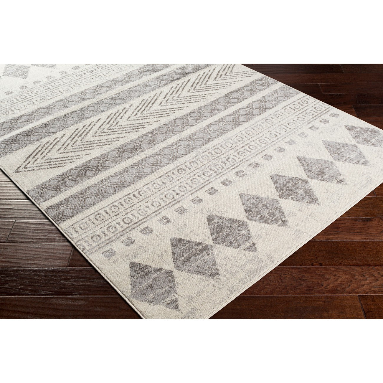 WAIFU Scandi Modern Light Grey Area Rug Corner