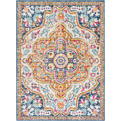 WILLOW Vintage Traditional Oriental Boho Navy Area Rug Flat