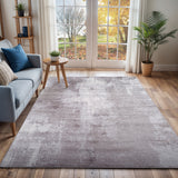 Giulia Abstract Modern Marble Light Grey Rug