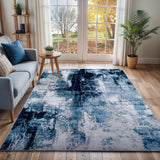 Giulia Abstract Modern Marble Dark Teal Rug