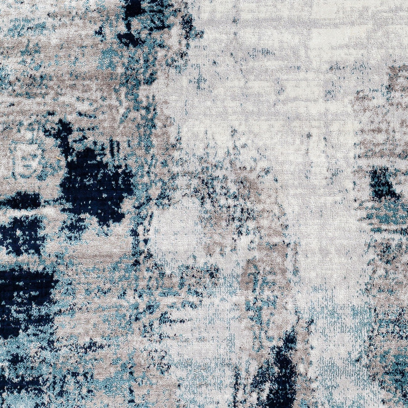 GIULIA Abstract Modern Marble Aqua/Navy Area Rug Swatch