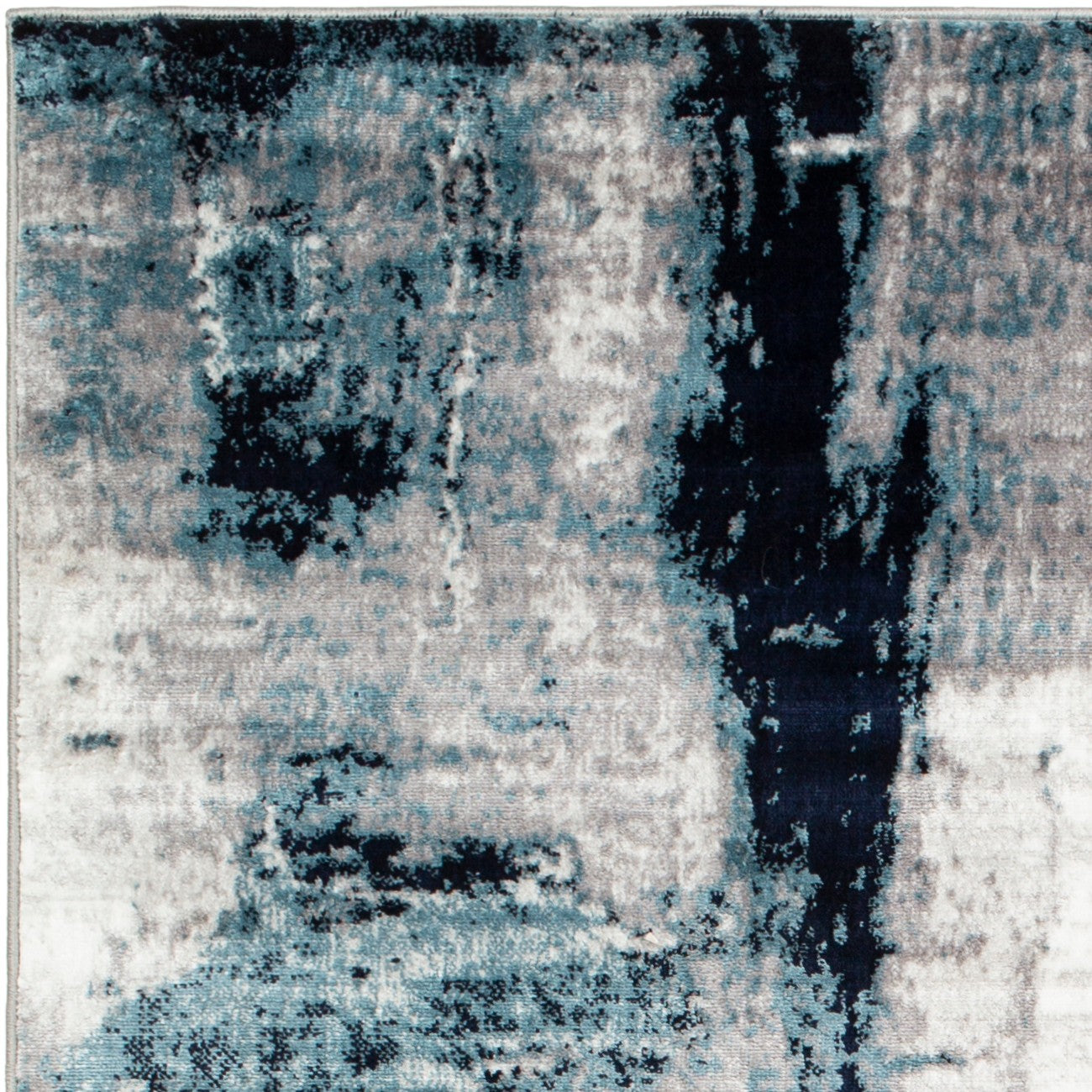 GIULIA Abstract Modern Marble Aqua/Navy Area Rug Zoom