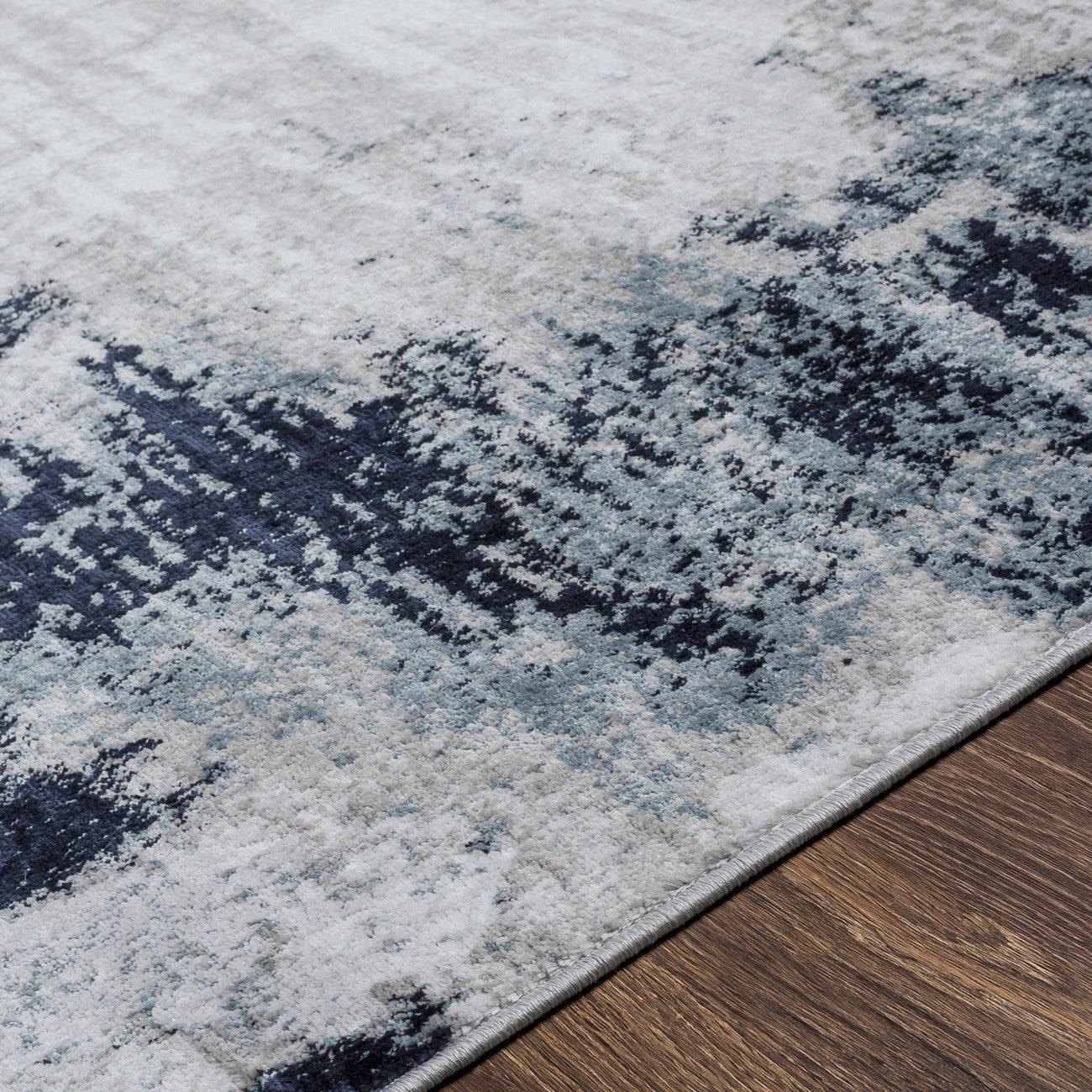 GIULIA Abstract Modern Marble Aqua/Navy Area Rug Texture