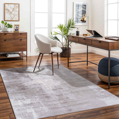 GIULIA Abstract Modern Marble Light Grey Area Rug Roomscene