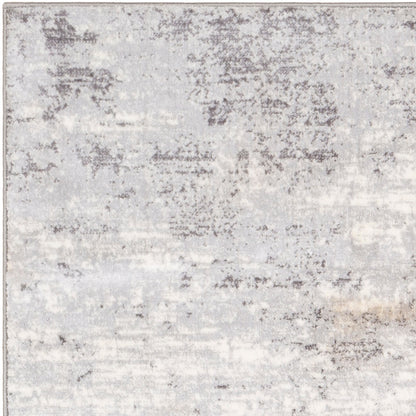 FIONA ROBERT Abstract Modern Marble Silver Grey Area Rug Zoom