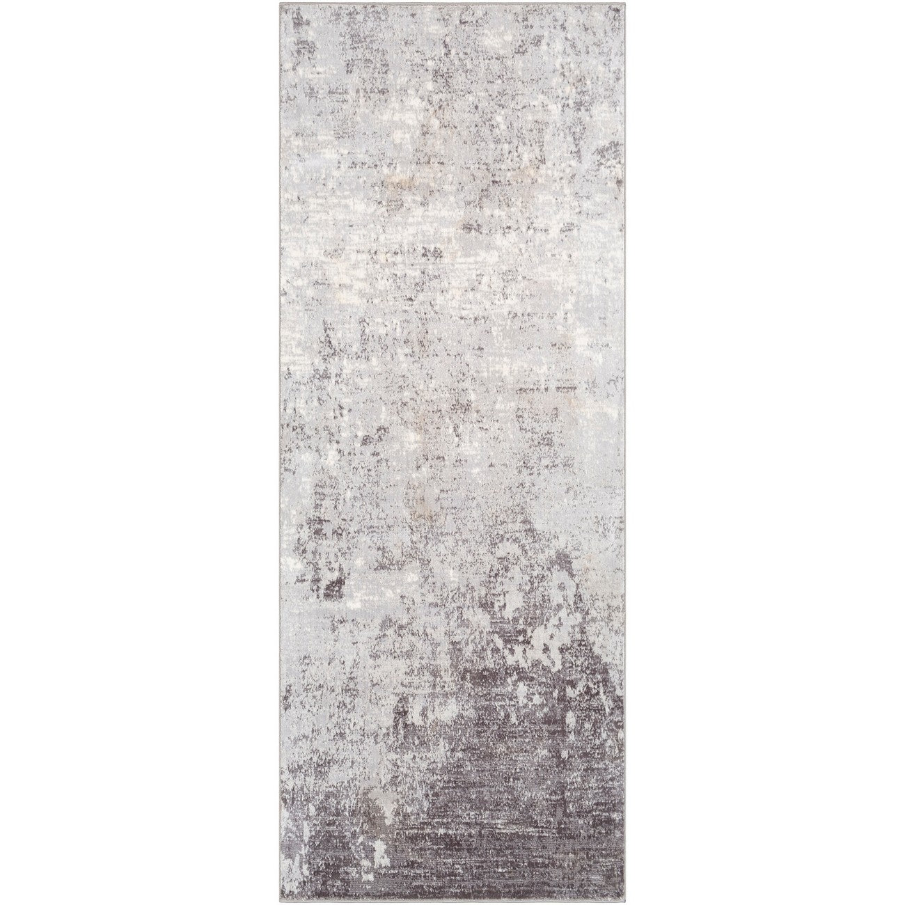 FIONA ROBERT Abstract Modern Marble Silver Grey Area Rug Flat