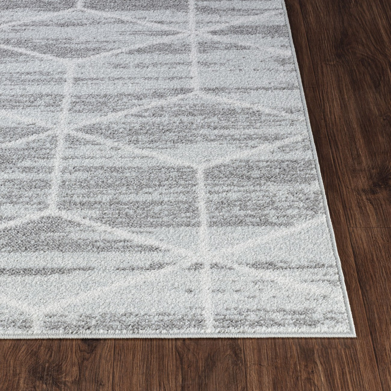 XION Scandi Geometric Grey/White Area Rug Front