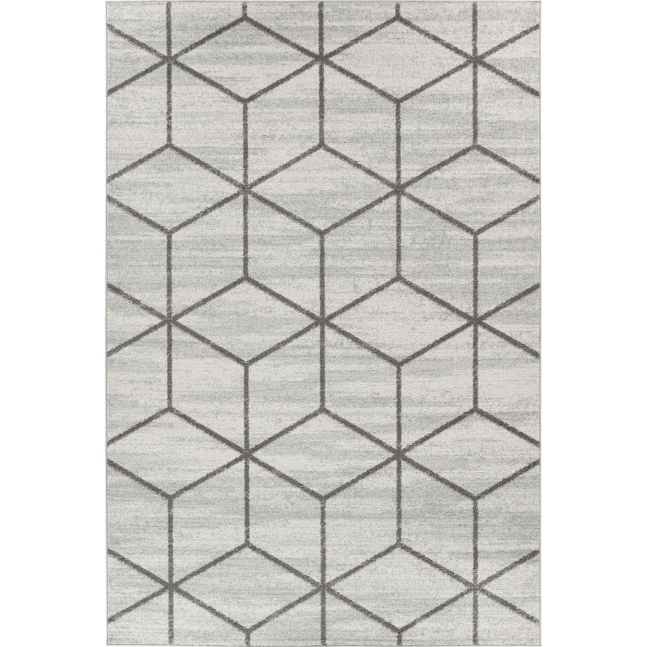 XION Scandi Geometric White/Grey Area Rug Flat