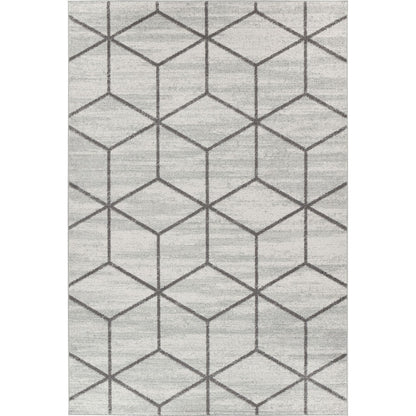 XION Scandi Geometric White/Grey Area Rug Flat