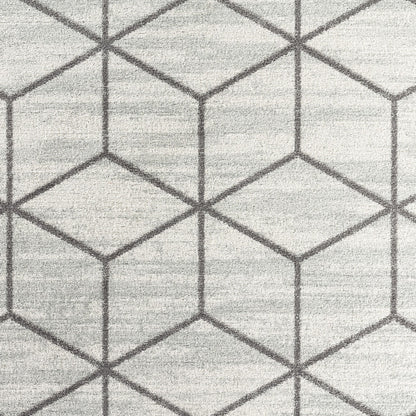 XION Scandi Geometric White/Grey Area Rug Swatch