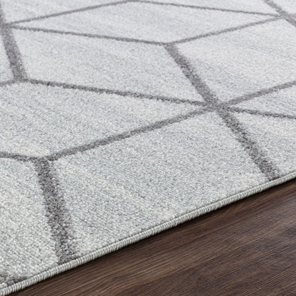 XION Scandi Geometric White/Grey Area Rug Texture