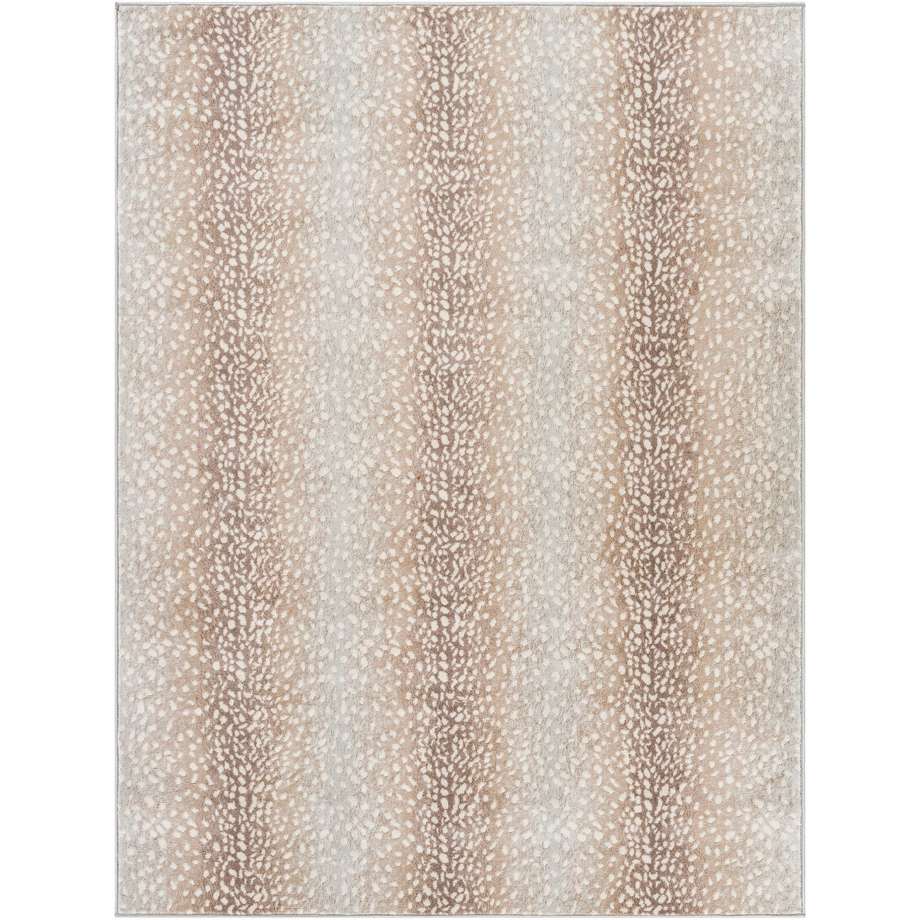 ZORINA Scandi Boho Tan Polka Dot Area Rug Flat