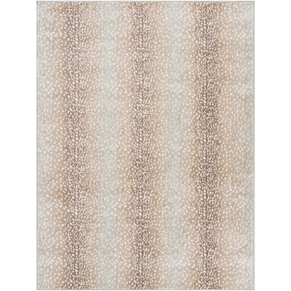 ZORINA Scandi Boho Tan Polka Dot Area Rug Flat