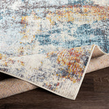 Valerie Abstract Modern Marble Dark Blue Rug