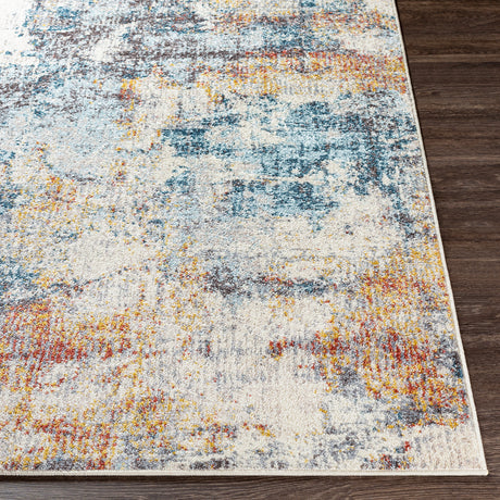 Valerie Abstract Modern Marble Dark Blue Rug - Image 5