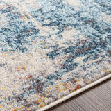 Valerie Abstract Modern Marble Dark Blue Rug