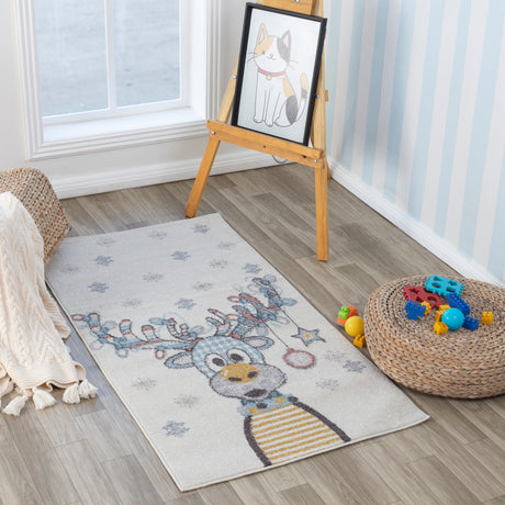 Dingo Kids Modern Multicolour/Blue Bedroom Rug - Image 2