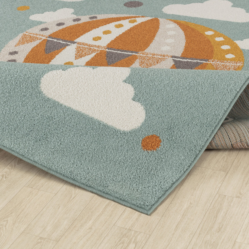 Monty Kids Modern Multicolour/Blue Bedroom Rug