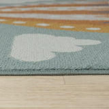 Monty Kids Modern Multicolour/Blue Bedroom Rug