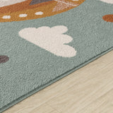 Monty Kids Modern Multicolour/Blue Bedroom Rug