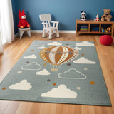 Monty Kids Modern Multicolour/Blue Bedroom Rug
