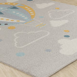 Monty Kids Modern Multicolour/Grey Bedroom Rug