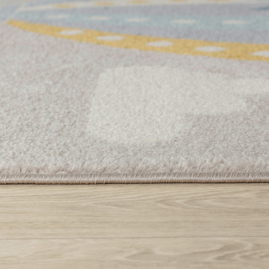 Monty Kids Modern Multicolour/Grey Bedroom Rug